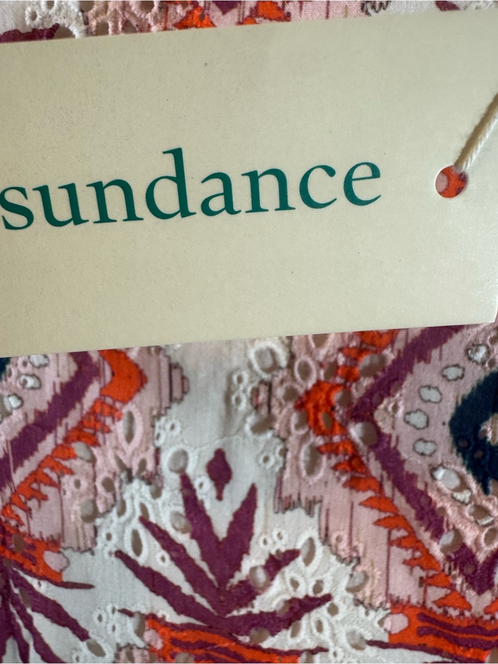 Sundance Sleeveless Cream Maxi Dress with Orange & Purple Geometric Print XL - Picture 4 of 9